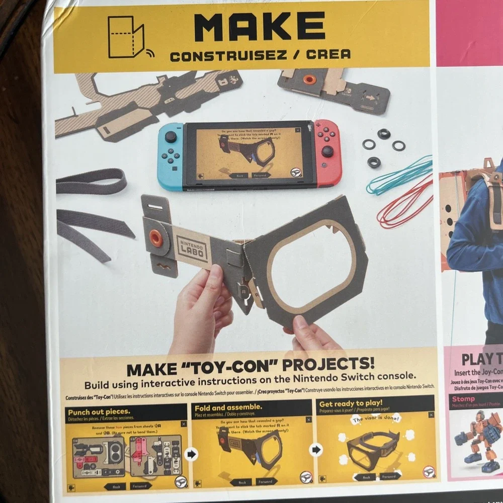 Set Of 2 Nintendo Labo Toy-Con 02 Robot Kit & Con 04 VR Kit Make Play Discover